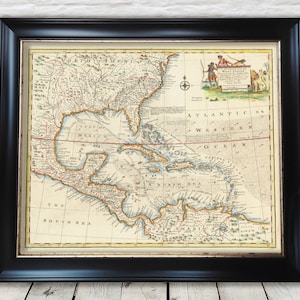 Old map of WEST INDIES 1747 by Emanuel Bowen - Southeastern America - Exceptional quality 230gsm - Framed, Unframed - FREE standard delivery