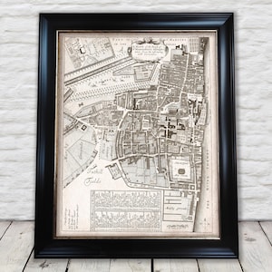 Old St Margarets Parish Map Strype Stow - Parliament, Westminster - Exceptional quality 230gsm - Unframed Framed-FREE standard delivery