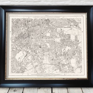 Old LONDON map 1877 Peckham, Camberwell, Old Kent Road Sheet 15 - Exceptional quality 230gsm - Framed Unframed - FREE standard delivery