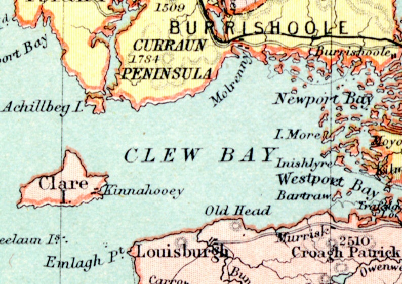 County MAYO Antique Reproduction Irish Map 1897 by Etsy UK