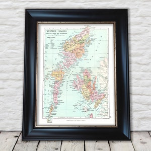 HEBRIDES (Western Islands) Map 1886 Skye Lewis Barra Jura Uist Eigg - Exceptional quality 230gsm - Framed Unframed - FREE standard delivery