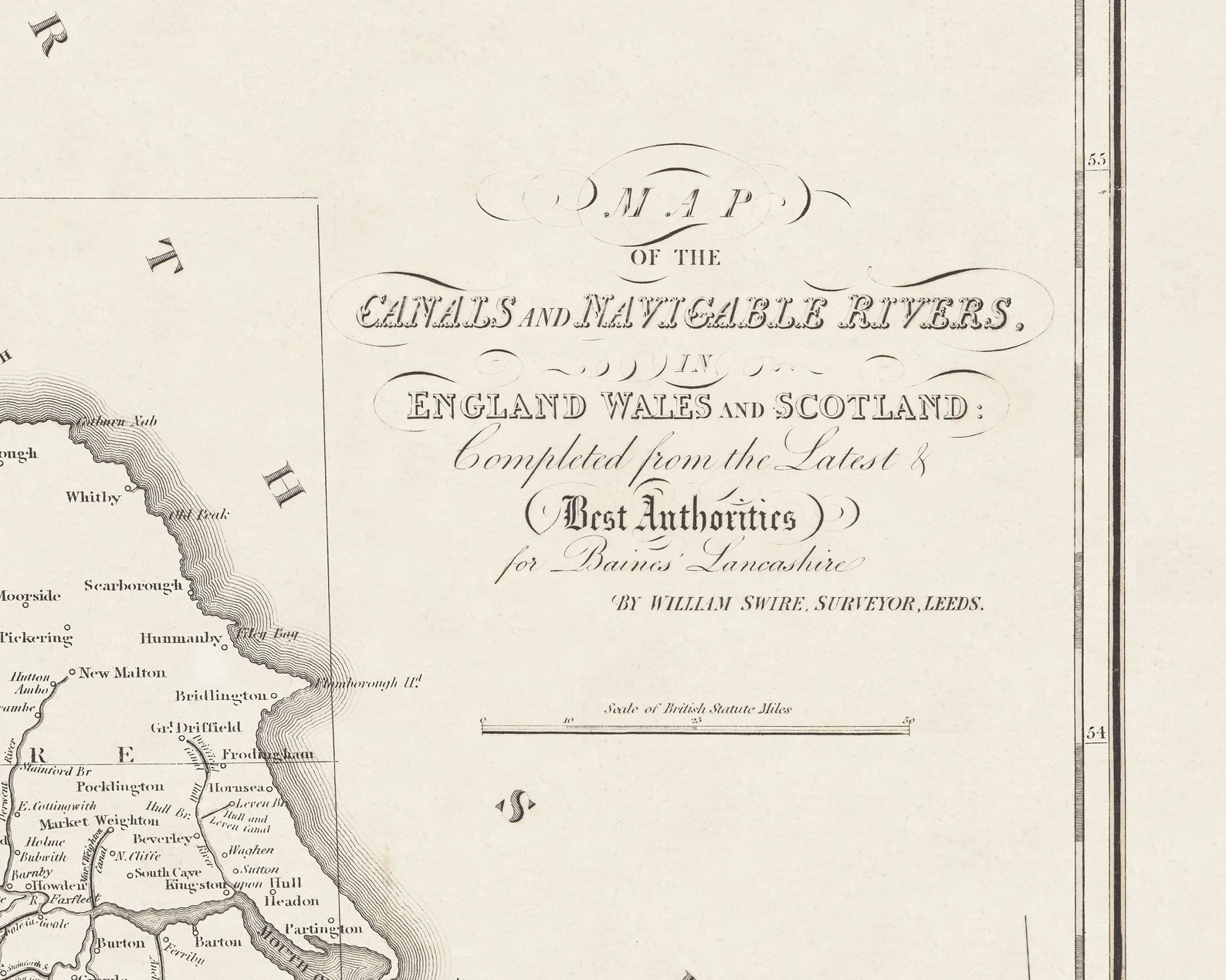 Map of CANALS and Navigable Rivers William Swire 1888 Rare ...