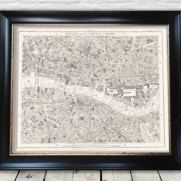 Old LONDON Map 1877 Whitechapel, Spitalfields and Southwark Sheet 11 - Exceptional quality 230gsm - Framed Unframed - FREE standard delivery