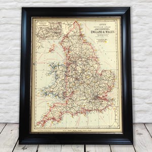 Old Rail Map of England and Wales, 1883: Letts's Railway Map - Exceptional quality 230gsm - Framed Unframed - FREE standard delivery