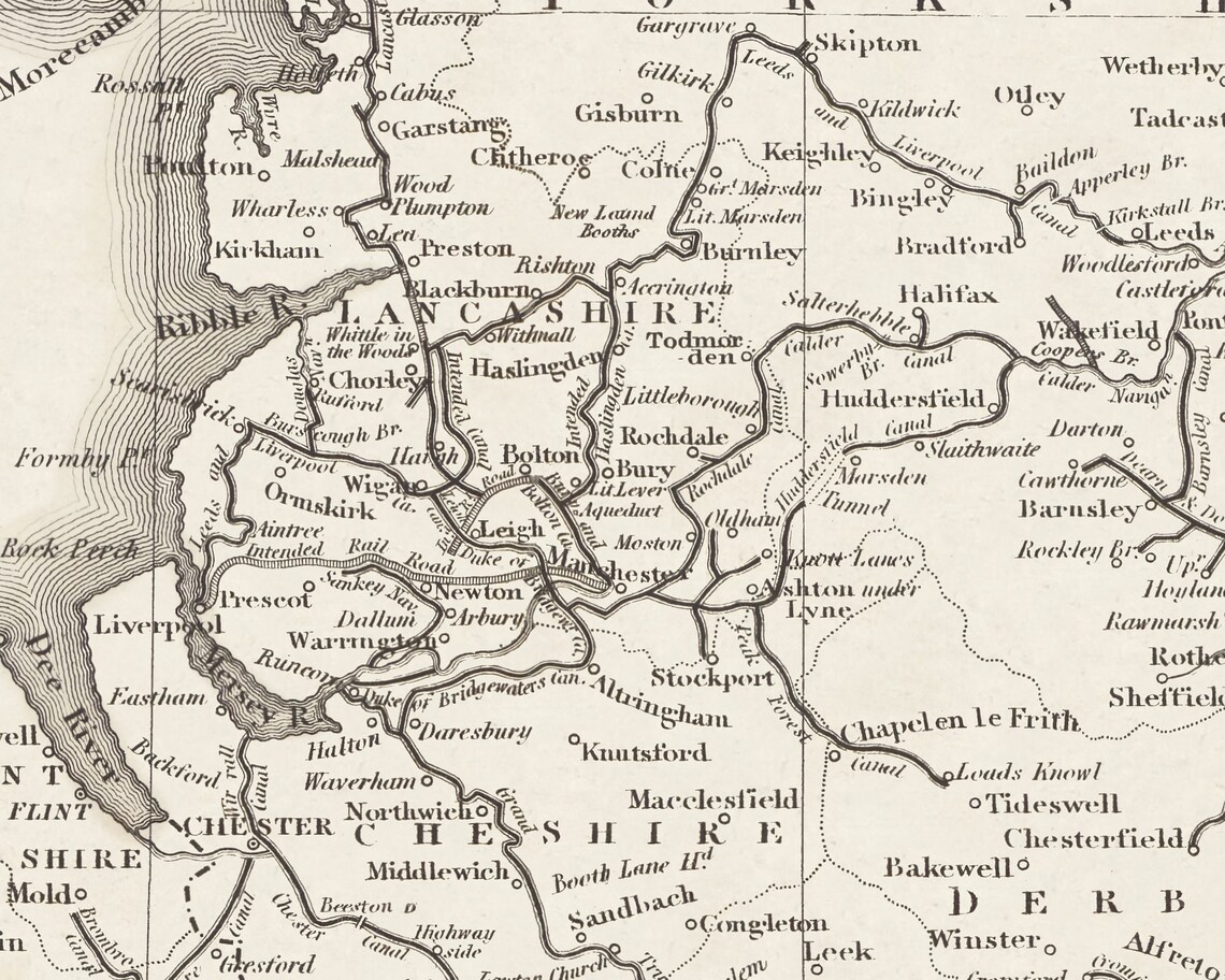 Map of CANALS and Navigable Rivers William Swire 1888 Rare ...