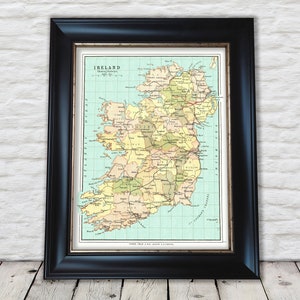 OLD IRELAND reproduction map 1897 by John Bartholomew - Exceptional quality 230gsm - Framed Unframed - FREE standard delivery