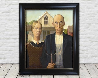 The Iconic American Gothic by Grant Wood, 1930 - Exceptional