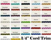 1 4 quot Cord Trim by the yard - 32 Colors
