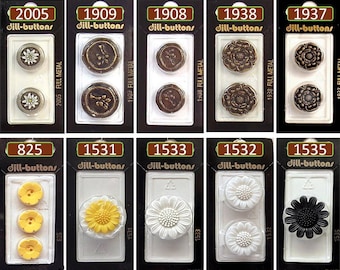 Dill Buttons 1 1/8" 28MM Vintage Ivory Flower 2-Hole #906 2 Pack Made in Germany Dill Buttons 1 1/8" 28MM Vintage Ivory Flower 2-Hole #906 2 Pack Made in Germany