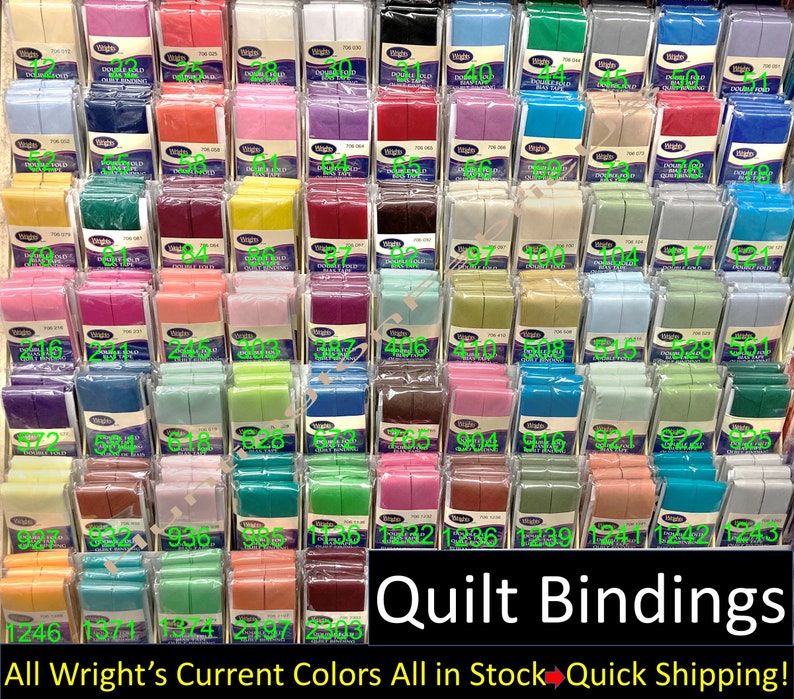 Wrights 7/8" Double Fold Bias Tape | PC706 | Quilt Bindings | All Wright's Current Colors, All In Stock, Ready for Quick Shipping bild 1