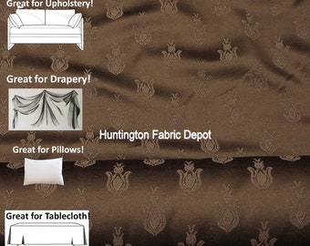 Chocolate/Dark Brown Home Decor Fabric | Design Bellflower | Upholstery Fabric | Drapery Fabric | Pillow Fabric | Tablecloth Fabric