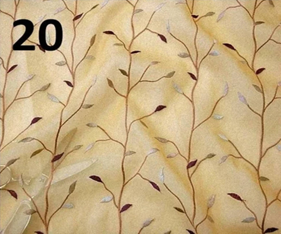 Camel Color Embroidered Sheer Fabric by the Yard (STK #20) - Etsy