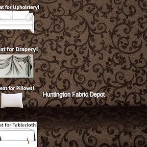 Chocolate/Dark Brown Home Decor Fabric | Design Diva | Upholstery Fabric | Drapery Fabric | Pillow Fabric | Tablecloth Fabric