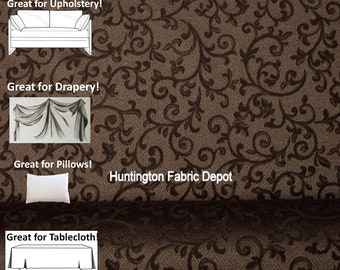 Chocolate/Dark Brown Home Decor Fabric | Design Diva | Upholstery Fabric | Drapery Fabric | Pillow Fabric | Tablecloth Fabric