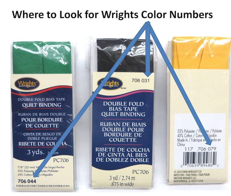 Wrights 7/8" Double Fold Bias Tape | PC706 | Quilt Bindings | All Wright's Current Colors, All In Stock, Ready for Quick Shipping bild 3