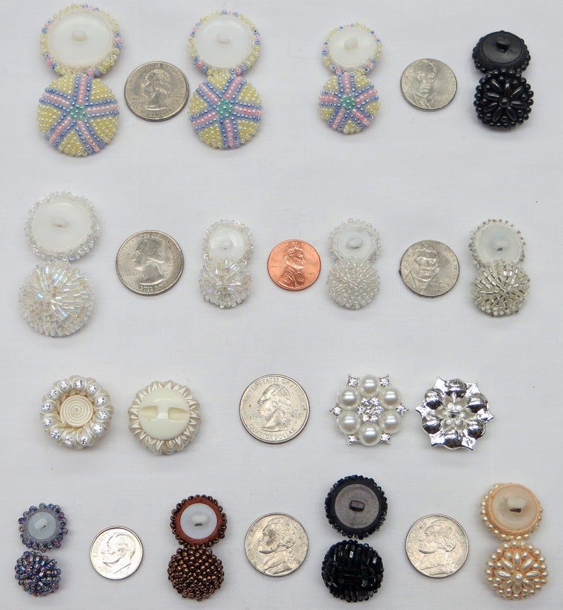 Beaded Buttons Rhinestone Buttons Bridal Buttons Etsy