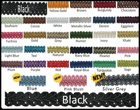 Gimp/Woven Braid Trim By The Yard | NEW COLOR ADDED
