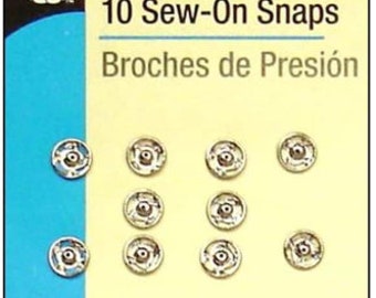 Sew On Snaps Nickel 8ct. size 1 - 072879101331