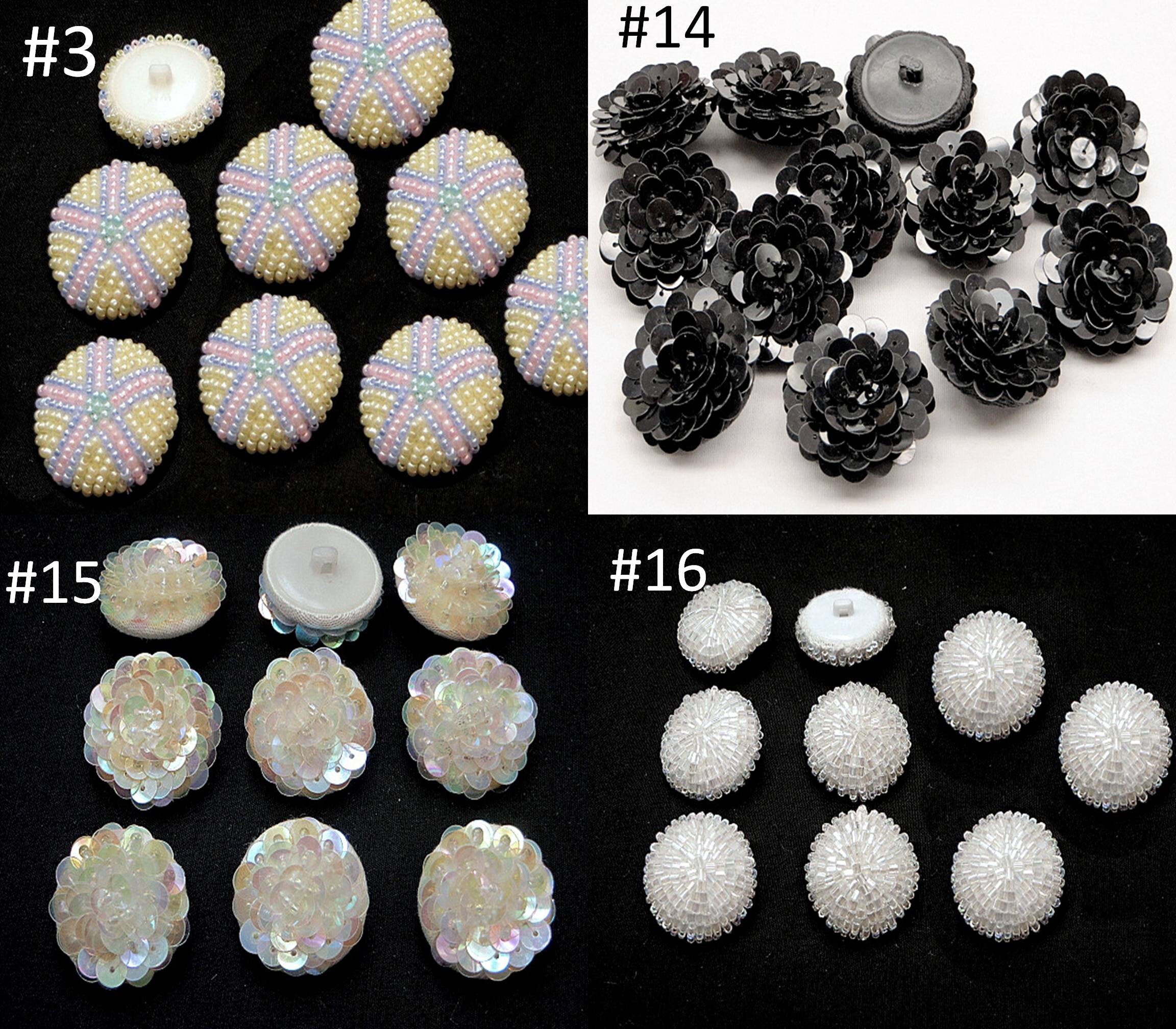 Beaded Buttons Sequin Buttons Bridal Buttons Etsy