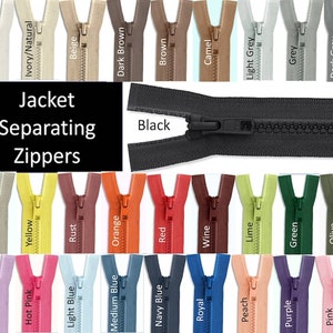 Plastic #5 Molded Jacket Zippers |  Separating Jacket Zipper | One way Jacket Zippers