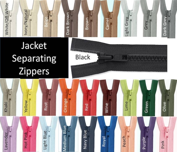 Plastic 5 Molded Jacket Zippers Separating Jacket Zipper One Way Jacket  Zippers 