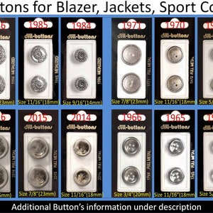 Buttons for Blazer, Jackets, Sport Coat...Etc.