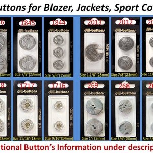 Buttons for Blazer, Jackets, Sport Coat