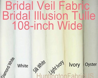 Bridal Veil Fabric | Bridal Illusion Tulle | 108" Wide Bridal Tulle by the yard