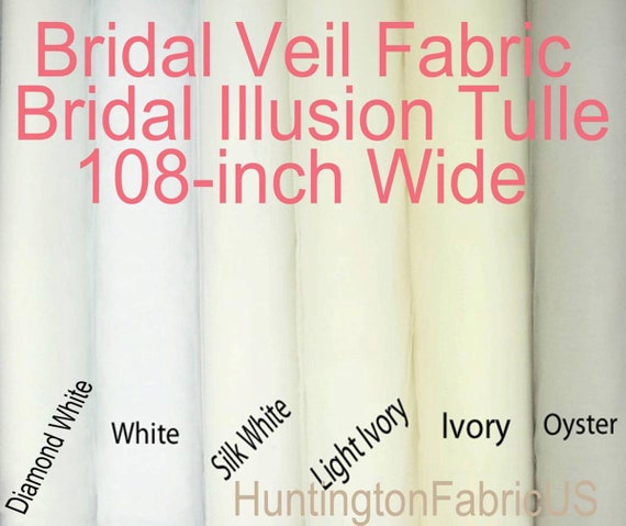 Bridal Veil Fabric | Bridal Illusion Tulle | 108" Wide Bridal Tulle by the yard