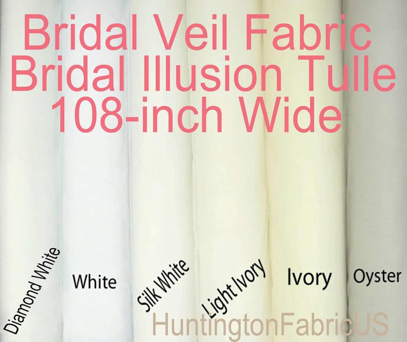 Bridal Veil Fabric | Bridal Illusion Tulle | 108" Wide Bridal Tulle by the yard image 1
