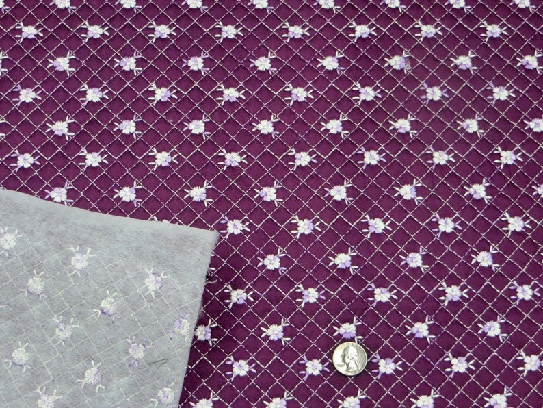 Embroidered Quilted Fabric by the Yard Etsy