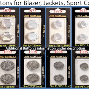 Buttons for Blazer, Jackets, Sport Coat...Etc.