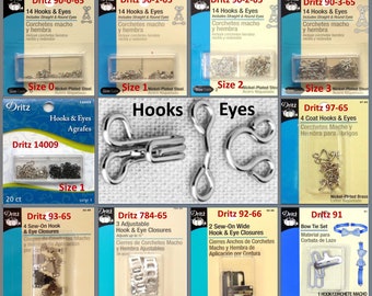 Nickel 2-Count Dritz 92-66 Sew-On Wide Hook & Eye Closures Nickel 2-Count Dritz 92-66 Sew-On Wide Hook & Eye Closures
