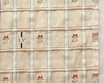 Embroidered Check Heavy Upholstery Fabric by the yard