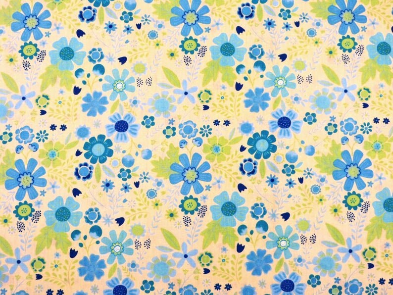 Spring Floral Cotton Blend Fabric by the yard