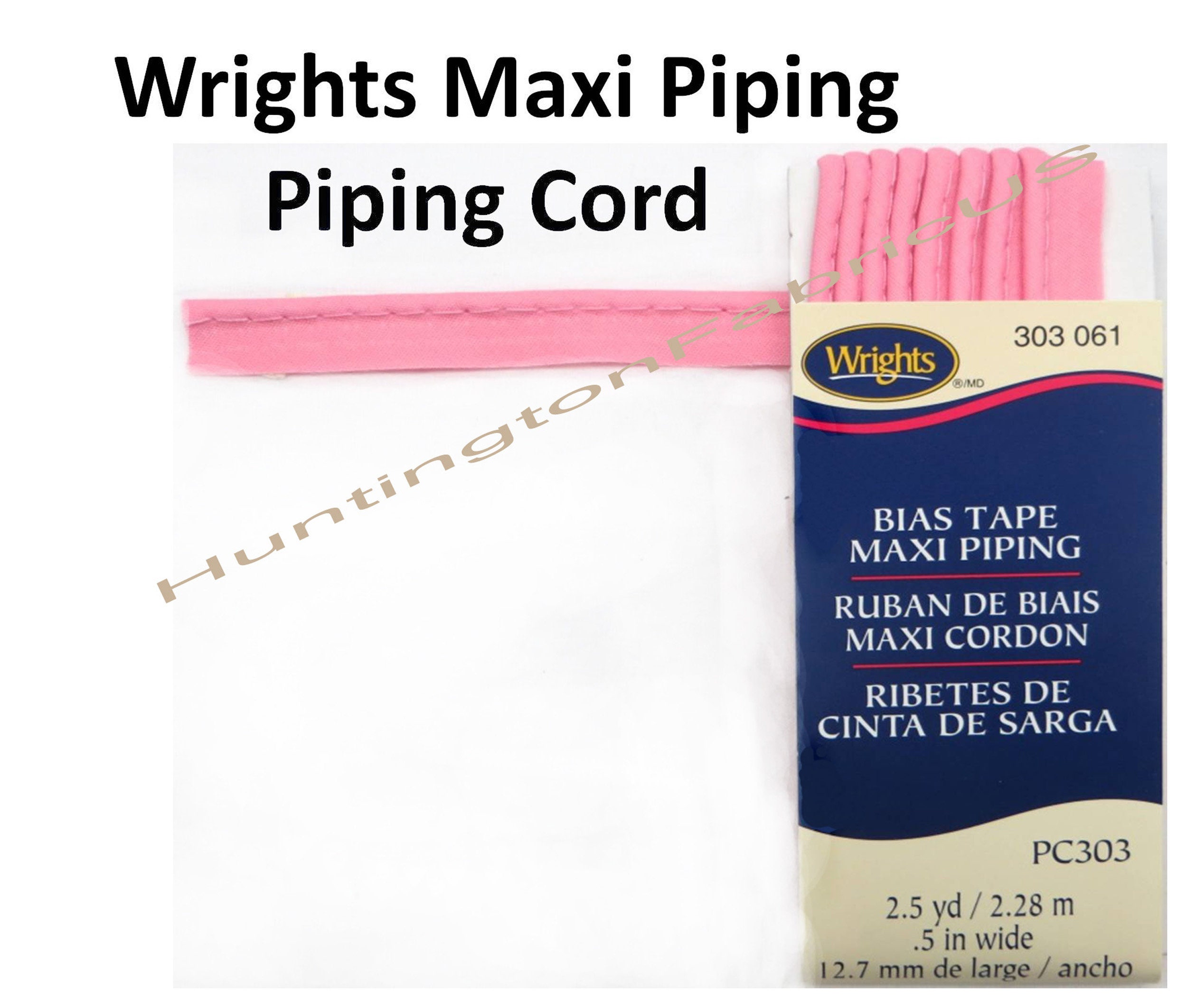 Wrights Bias Tape Maxi Piping 1/2 inch 2 1/2 Yards Leaf 117-303-1239 3-Pack 
