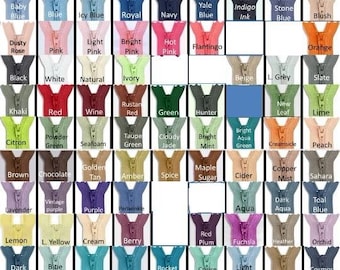 Non-Separating Nylon Zippers for Dresses, Skirts, Pants, Pillows, Upholstery, Handbags, Purses and more