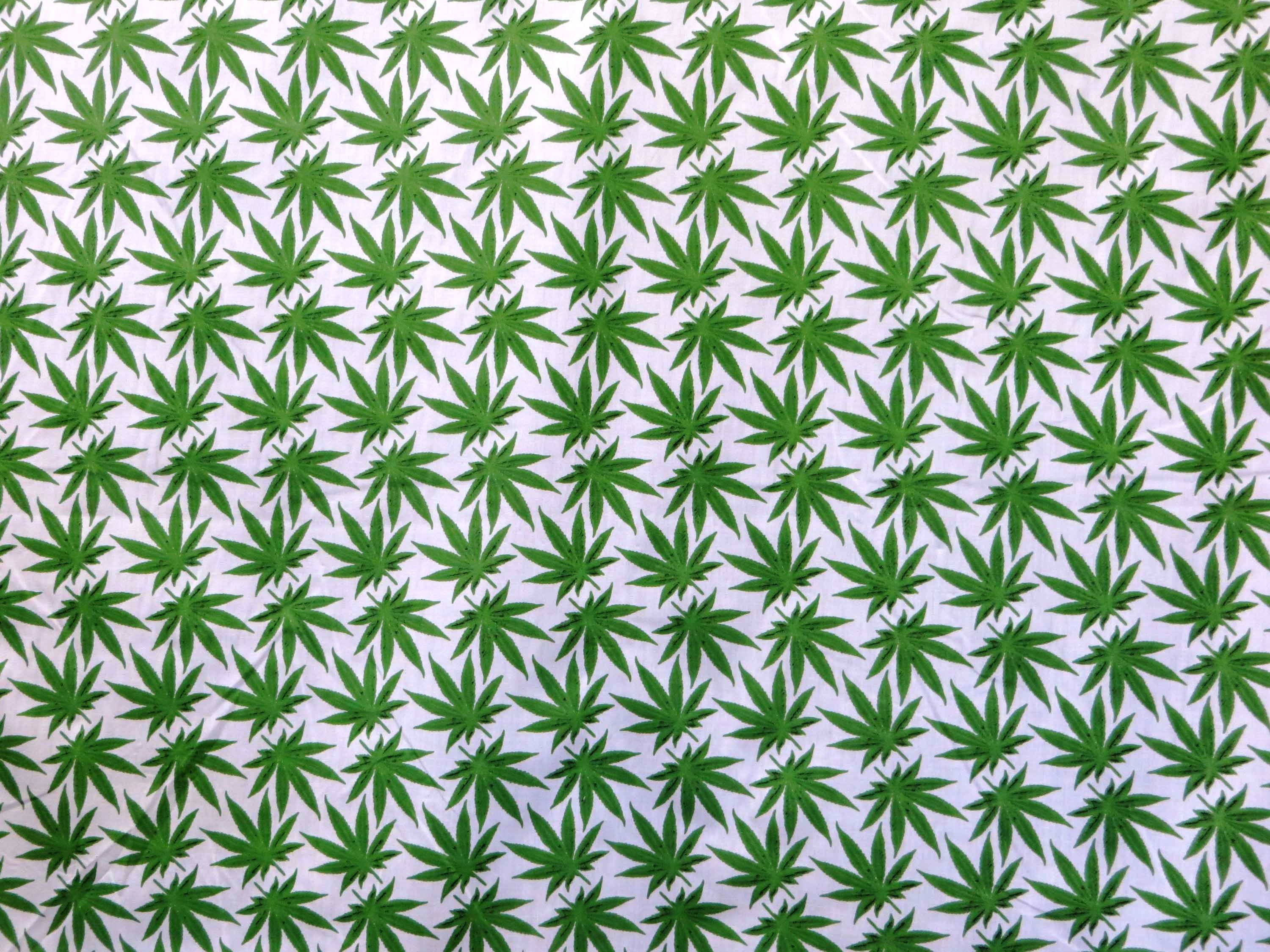 Cannabis Marijuana Print Cotton Blend Fabric by the Yard - Etsy