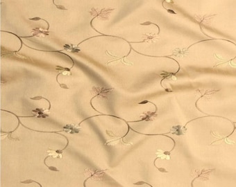 Light Gold Embroidered Fabrics by the yard (STK #37A)