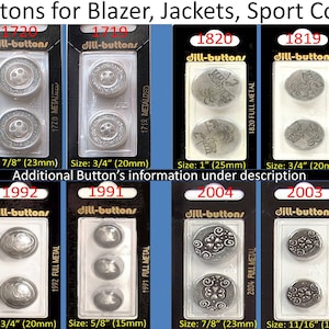 Buttons for Blazer, Jackets, Sport Coat...Etc.