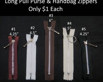 Handbag Zippers | Purse Zippers | Long Pull Zippers