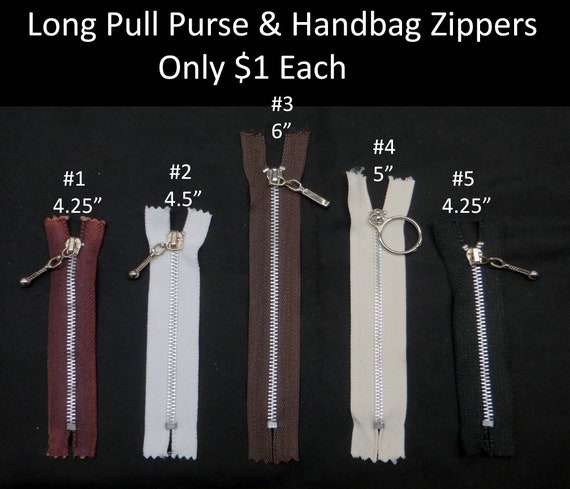 Handbag Zippers | Purse Zippers | Long Pull Zippers