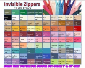 Invisible Zippers | Concealed Zippers 95 Colors