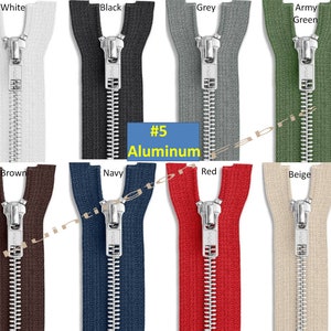 Fermeture à glissière en aluminium YKK #5 | Longueurs de fermeture à glissière standard et personnalisées