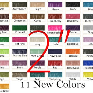 May include: A chart of 36 different colors of yarn, with the text "11 New Colors" at the bottom. The colors are arranged in rows of six, and each color is labeled with its name.