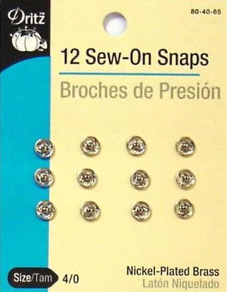 Assorted Sew-On Snaps - 36/Box - Nickel