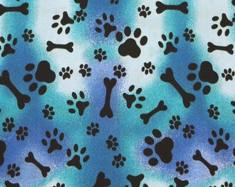 Dog Paws Print Fabric by the yard