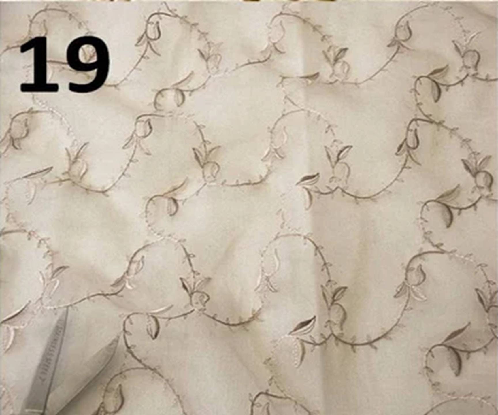 Beige Embroidered Sheer Fabric by the Yard (STK #19) - Etsy