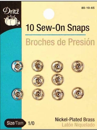 Dritz Sew-On Snaps, 7/8, Black, 48 Sets