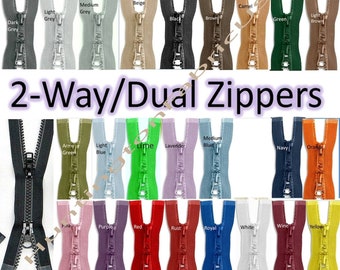 2 Way #5 Molded Plastic Jacket Zipper | Dual Jacket Zipper | Double Jacket Zipper